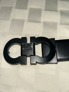 Salvatore Ferragamo Black Double Gancini Belt